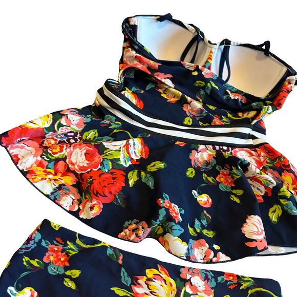 Rad Swimwear Breanne Two Piece Swimsuit Tankini Top High Waisted Bottoms Size XS - Picture 5 of 15